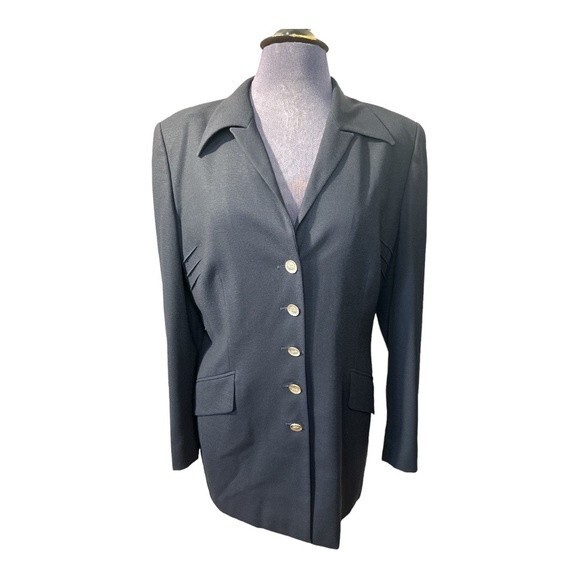 Escada Vintage Navy Pant Suit Set Size 40 - Picture 1 of 10